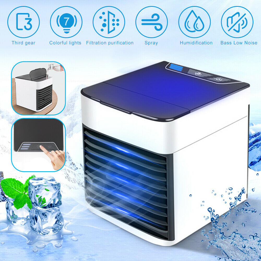 Portable Air Cooler 7 Colors LED USB